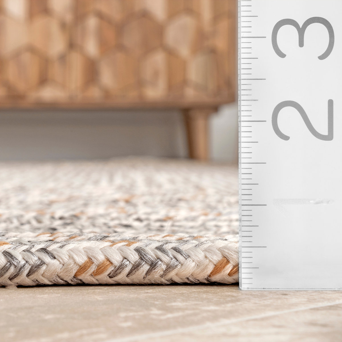 Breakwater Bay Catharine Braided Indoor / Outdoor Area Rug in Ivory